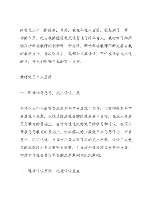 教师党员个人总结三篇.docx