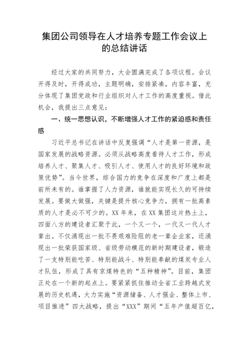 【国资国企】集团公司领导在人才培养专题工作会议上的总结讲话.docx