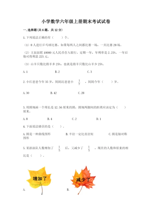 小学数学六年级上册期末考试试卷含答案【培优b卷】.docx