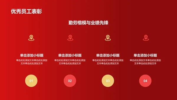 红色喜庆风企业表彰PPT模板