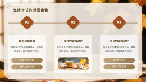 褐色中国风立秋养生PPT模板