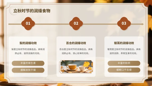 褐色中国风立秋养生PPT模板