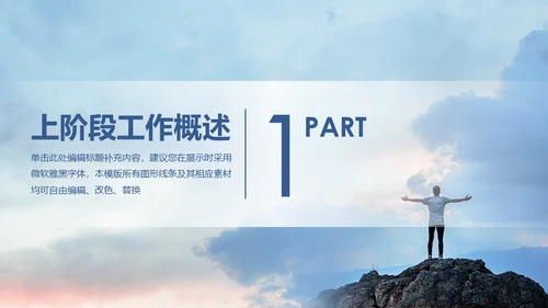 励志商务风个人工作总结计划通用PPT模板