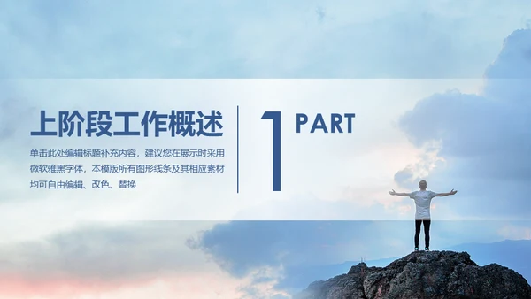 励志商务风个人工作总结计划通用PPT模板