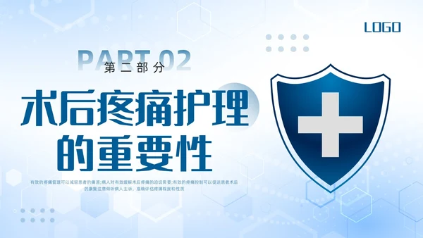 蓝色简约术后疼痛的护理PPT模板宣传PPT动态PPT