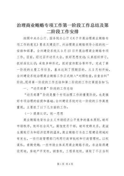 治理商业贿赂专项工作第一阶段工作总结及第二阶段工作安排 (4).docx