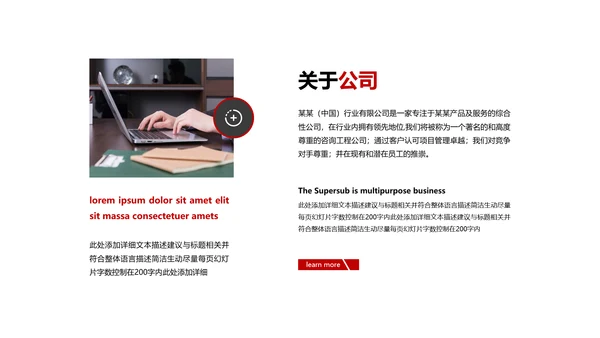 红色简约风商务公司介绍企业宣传PPT模板