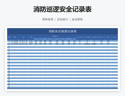 消防巡逻安全记录表