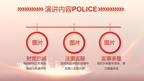 红色大气公安警察训词工作总结PPT