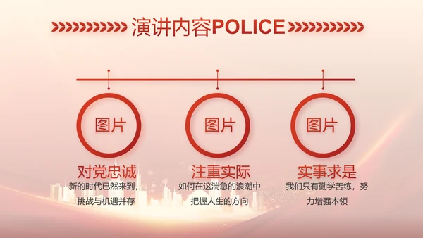 红色大气公安警察训词工作总结PPT