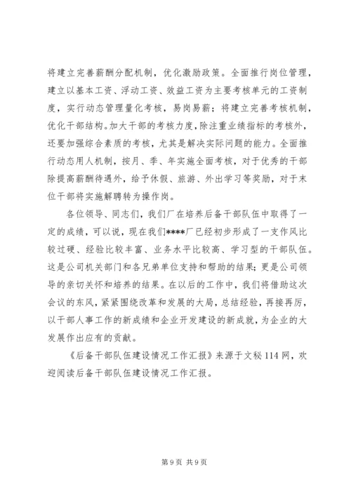 后备干部队伍建设情况工作汇报 (4).docx