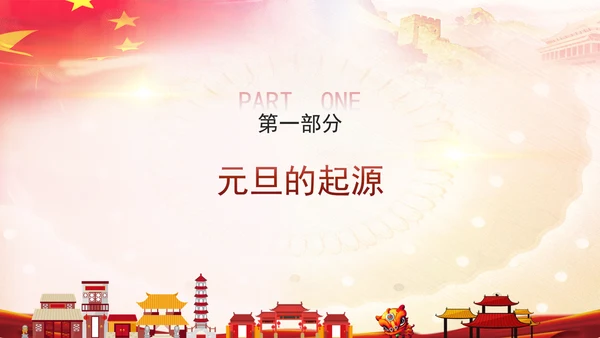 中国传统节日元旦的起源历史专题党课PPT