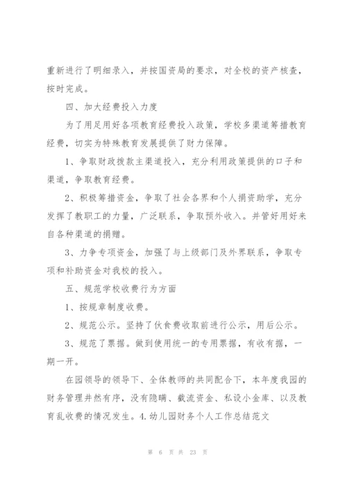幼儿园财务个人工作总结范文.docx