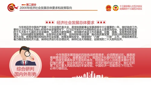 两会政府工作报告通用PPT党课模板
