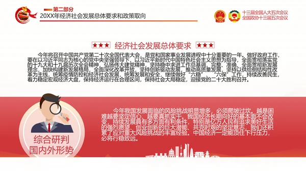 两会政府工作报告通用PPT党课模板
