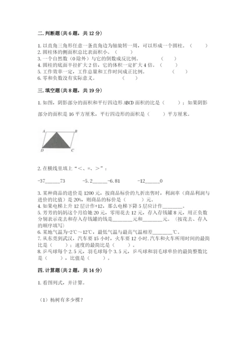 吴江市六年级下册数学期末测试卷审定版.docx