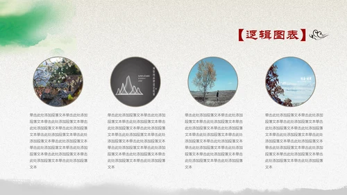 绿意水墨中国风汇报演讲通用PPT模板