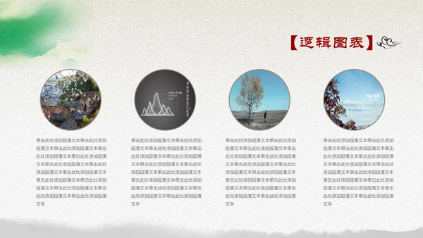 绿意水墨中国风汇报演讲通用PPT模板