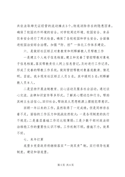 乡镇综治上半年工作情况总结及来年打算.docx