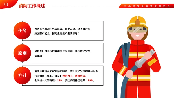 中小学消防火灾安全主题教育ppt模板