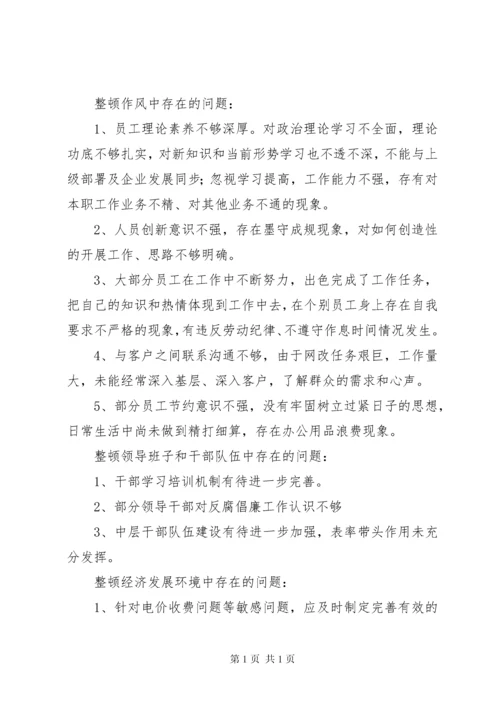 县农电局“一学三整顿”自查自纠情况汇报.docx