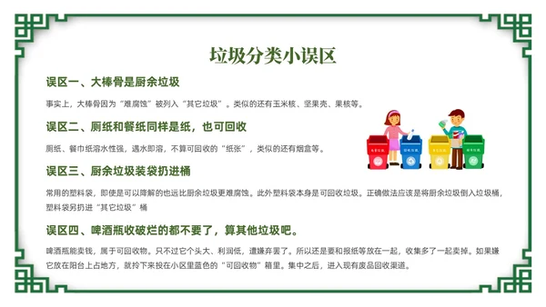 绿色简约风垃圾分类督导员培训课件