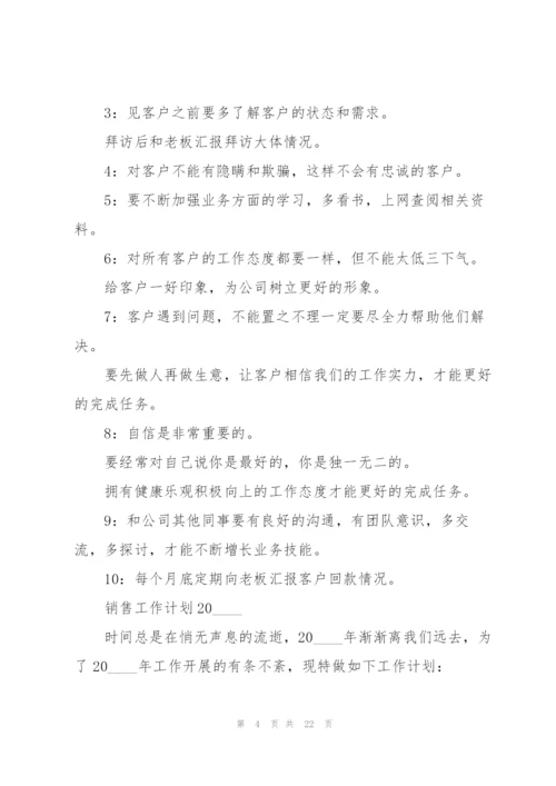 销售优秀工作计划模板5篇.docx