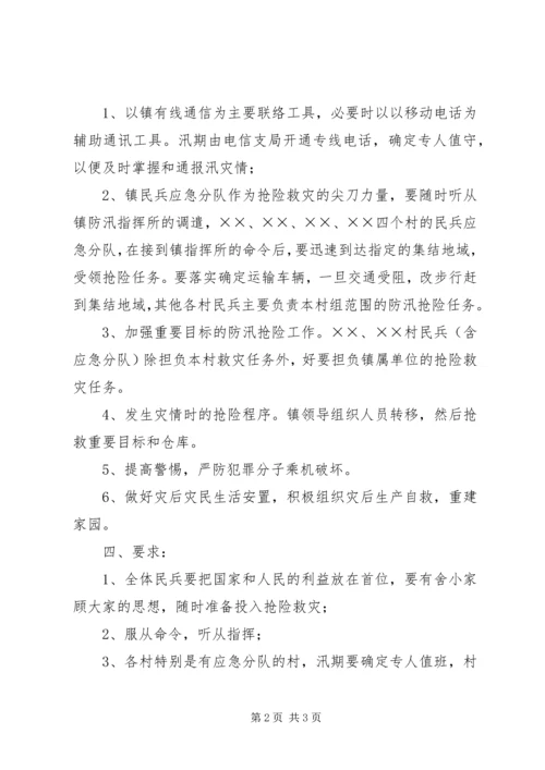 镇民兵防汛抢险方案 (3).docx