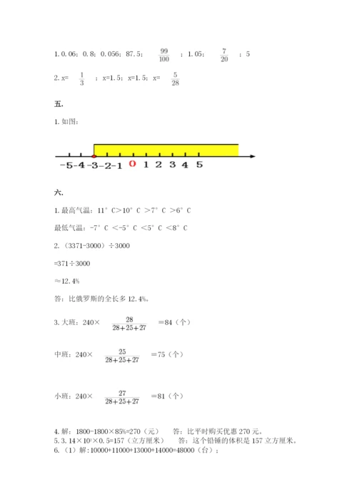 苏教版小升初数学模拟试卷附参考答案（精练）.docx