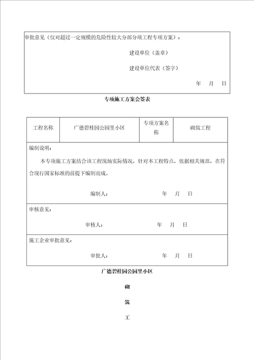 加气混凝土填充砌体施工方案