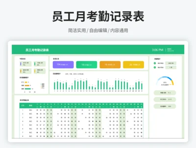 员工月度考勤记录表