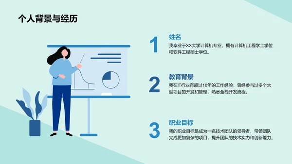 绿色卡通插画产品经理岗位竞聘述职PPT模板