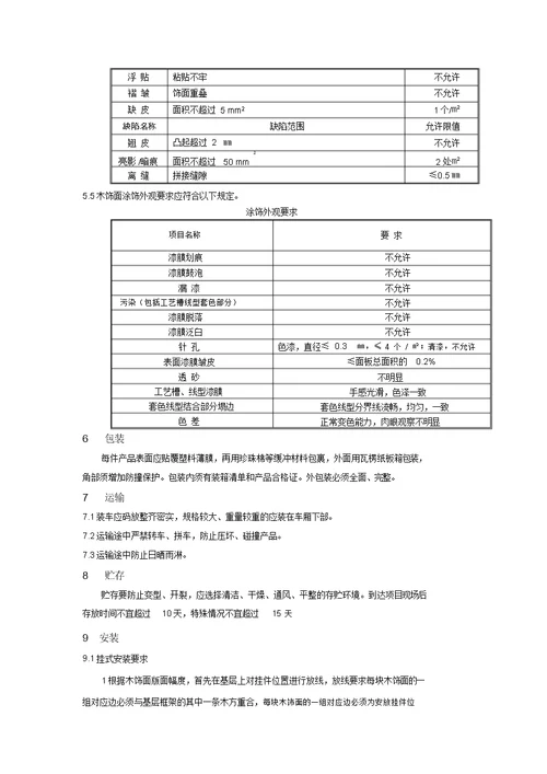 木饰面生产标准