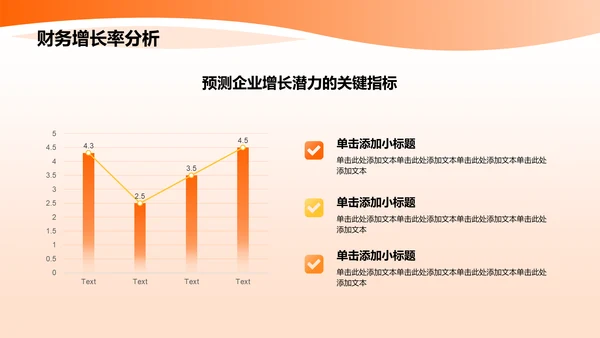 橙色3D风财务分析PPT模板