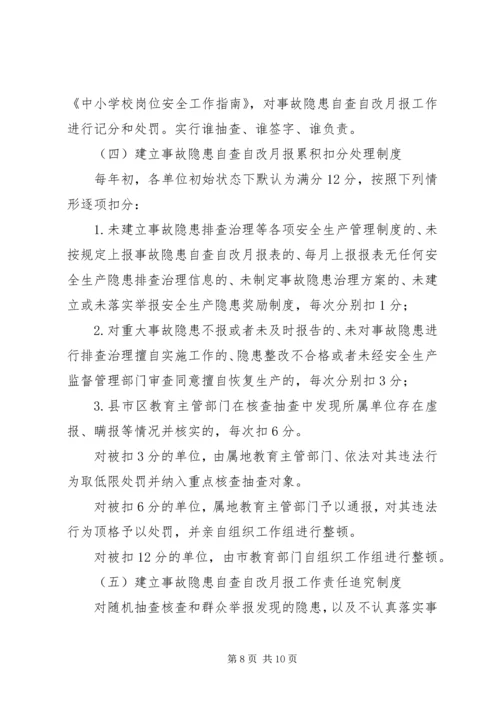 开展安全生产隐患自查自改月报工作计划 (2).docx