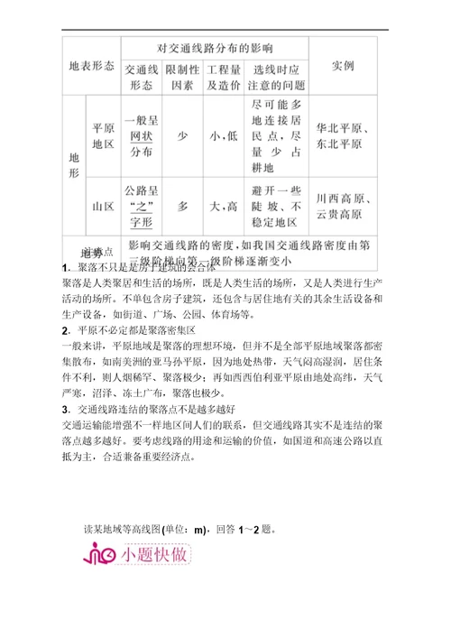 2018届高三地理二轮复习教学案：专题11考点1地表形态与人类活动含解析