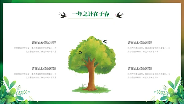 绿色实拍清新你好春天立春通用ppt模板