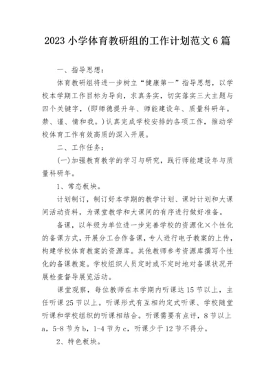 2023小学体育教研组的工作计划范文6篇.docx