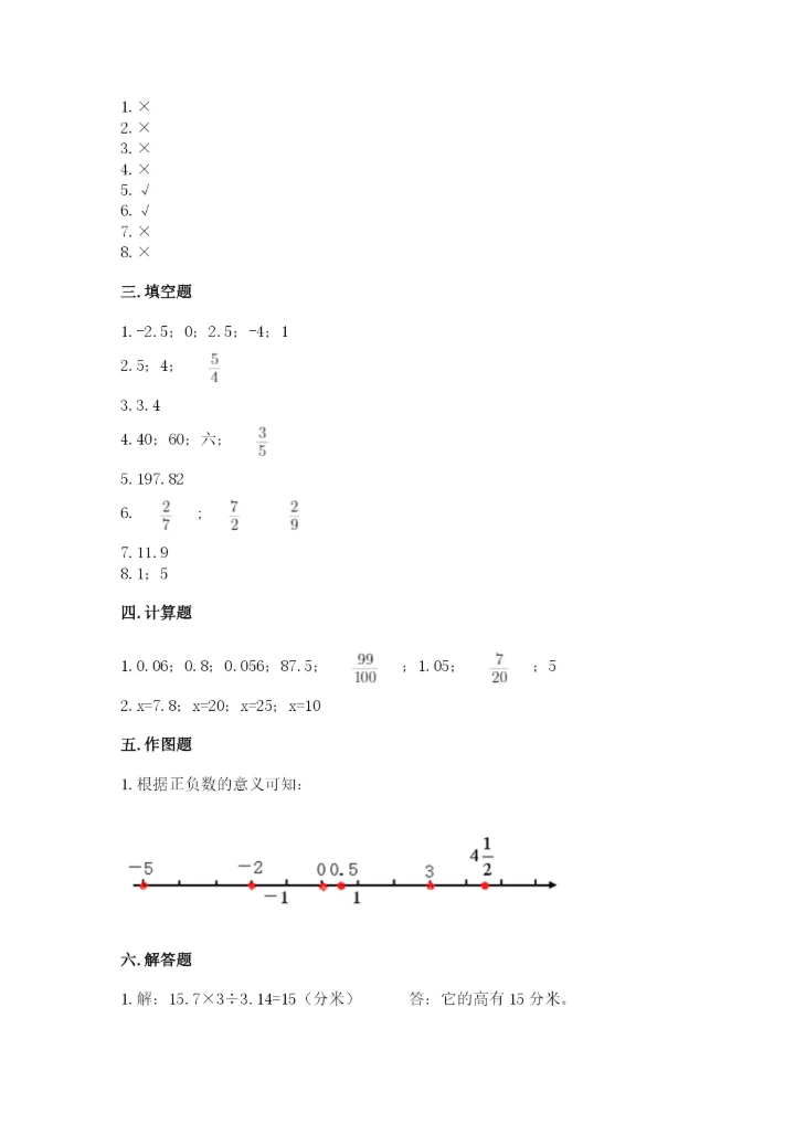 六年级下册数学期末测试卷附完整答案（夺冠）.docx