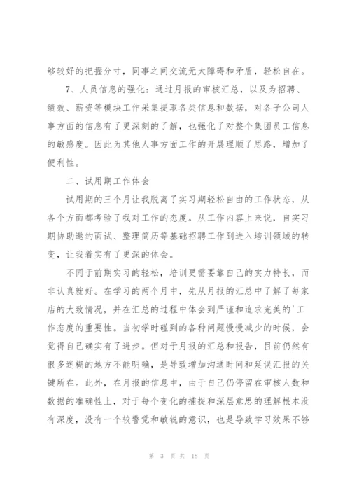人力资源试用期工作总结怎么写.docx
