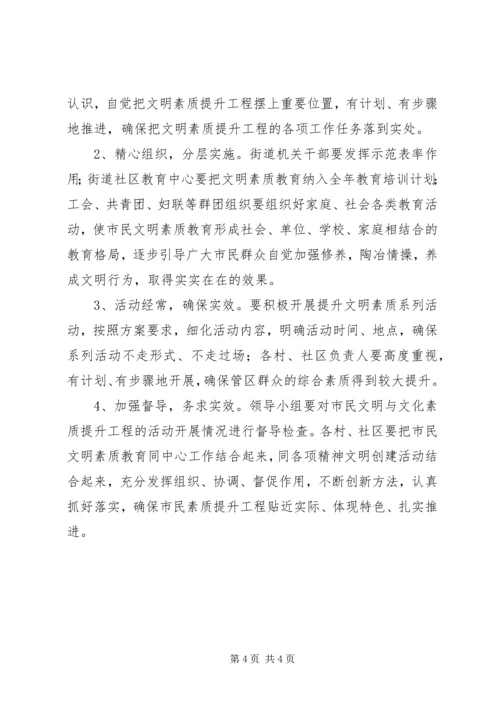 街道办提升市民文明素质实施方案 (5).docx