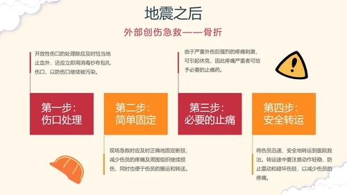 手绘卡通防震减灾安全教育科普PPT模板