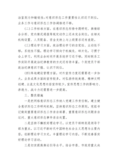 网络意识形态工作自查报告 网络意识形态工作责任制自查报告.docx