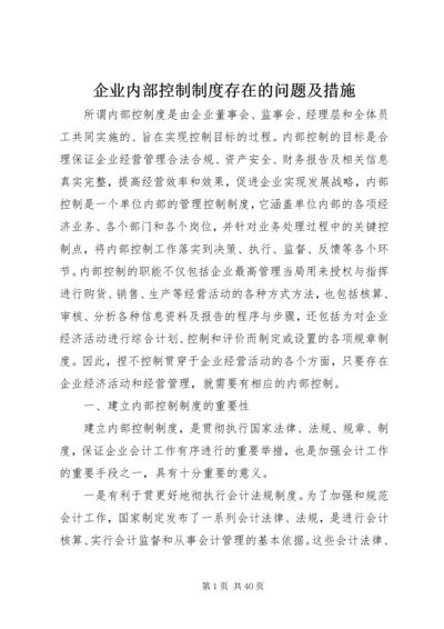 企业内部控制制度存在的问题及措施.docx