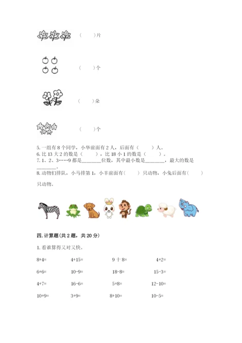 小学一年级上册数学期末测试卷（典优）word版.docx