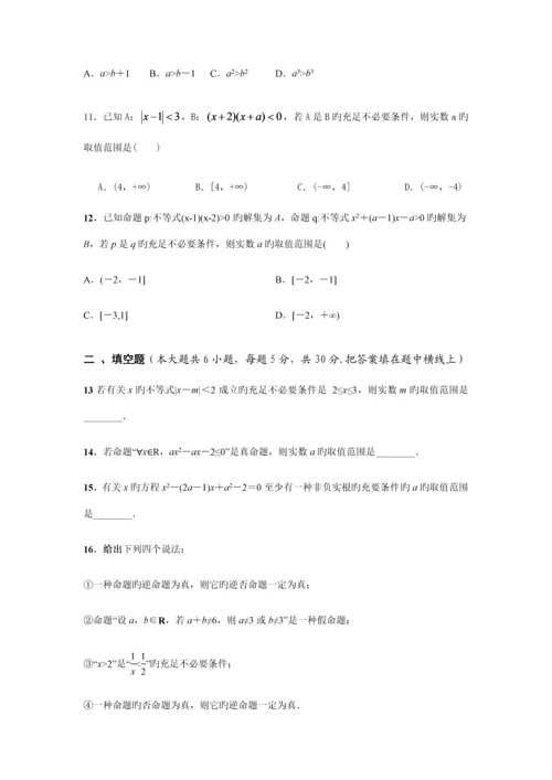 2023年最新人教A版高中数学选修2-1测试题全套及答案.docx