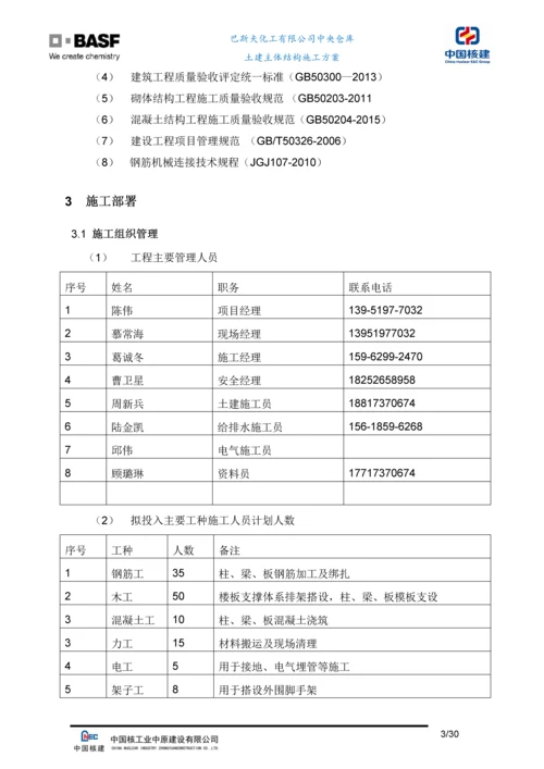 化工仓库项目土建主体工程施工方案.docx