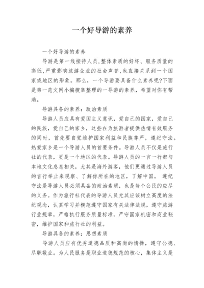 一个好导游的素养.docx