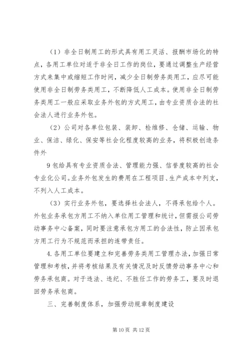 关于加强劳动用工管理工作的意见.docx