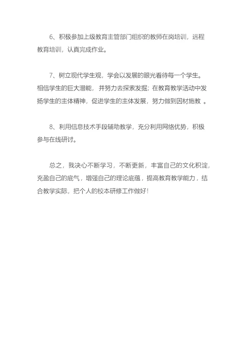 初中物理教师个人研修计划